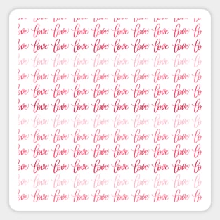 Love in Pink Gradient Pattern Modern Calligraphy Lettering Magnet